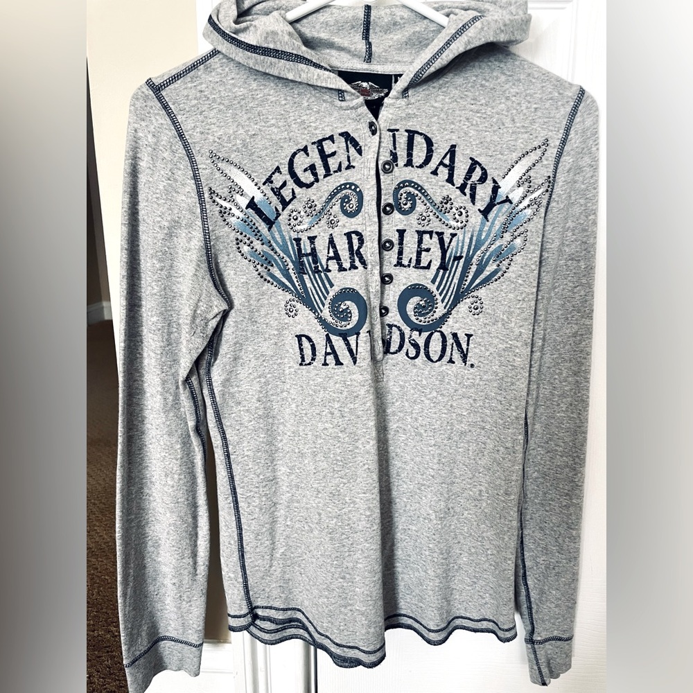 Genuine Harley Davidson Lightweight (Thin) Button Hoodie